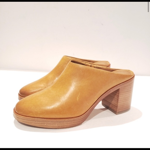 Frye Shoes - FRYE Mustard Smooth Antique Wood Mules
